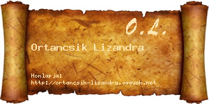 Ortancsik Lizandra névjegykártya